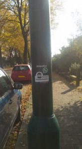 Sticker in zicht