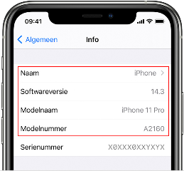 Schermafbeelding Info mobiel